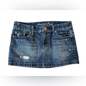 AMERICAN EAGLE MICRO DENIM MINI SKIRT WOMENS 0